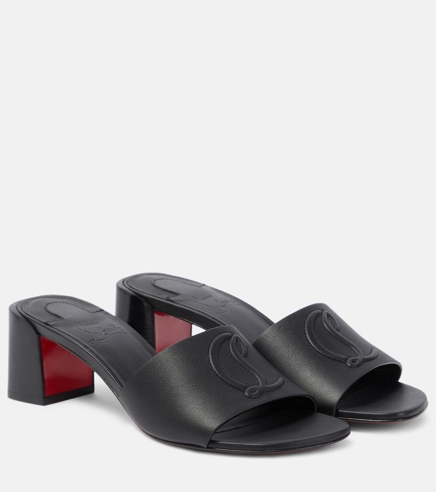 christian louboutin so cl 55 embossed leather mules