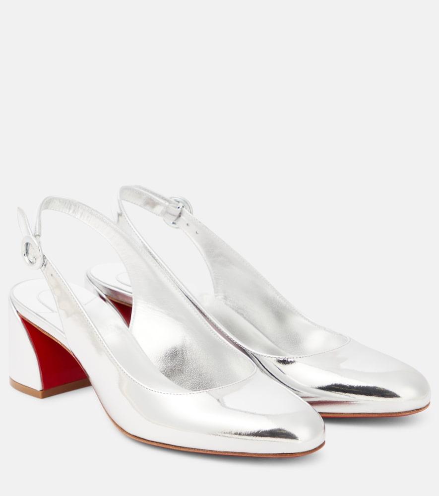 christian louboutin so jane sling metallic leather slingback pumps