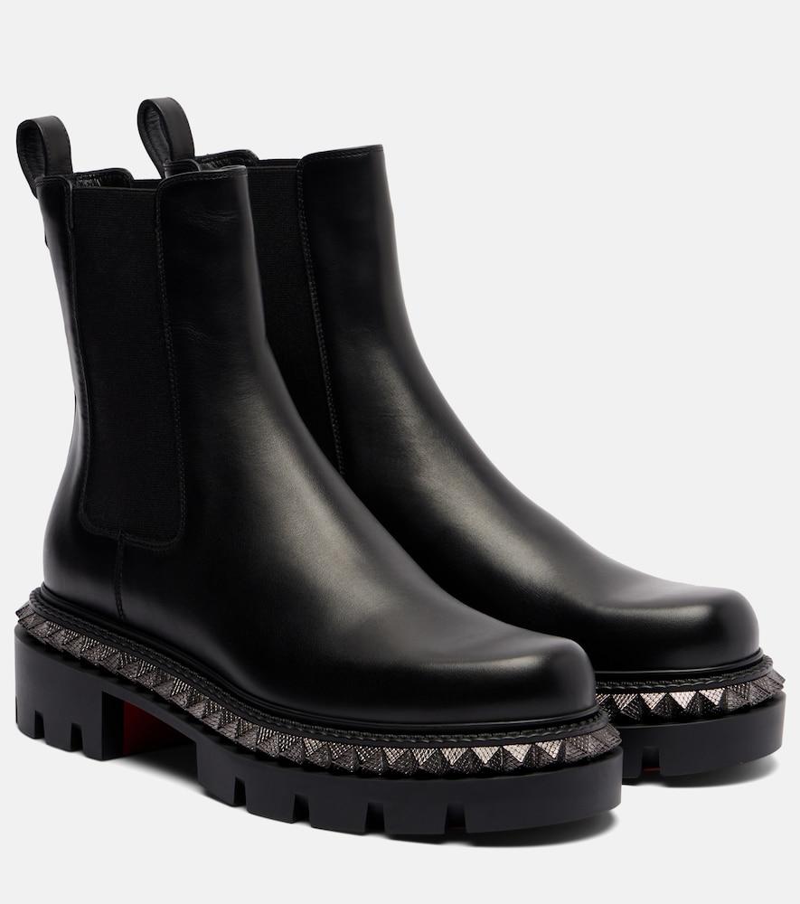 christian louboutin st emilia embellished leather ankle boots