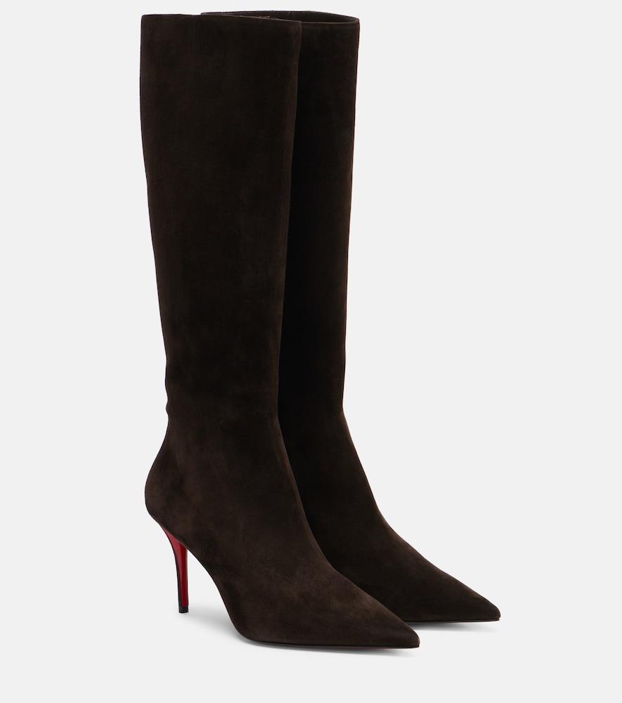christian louboutin suede knee