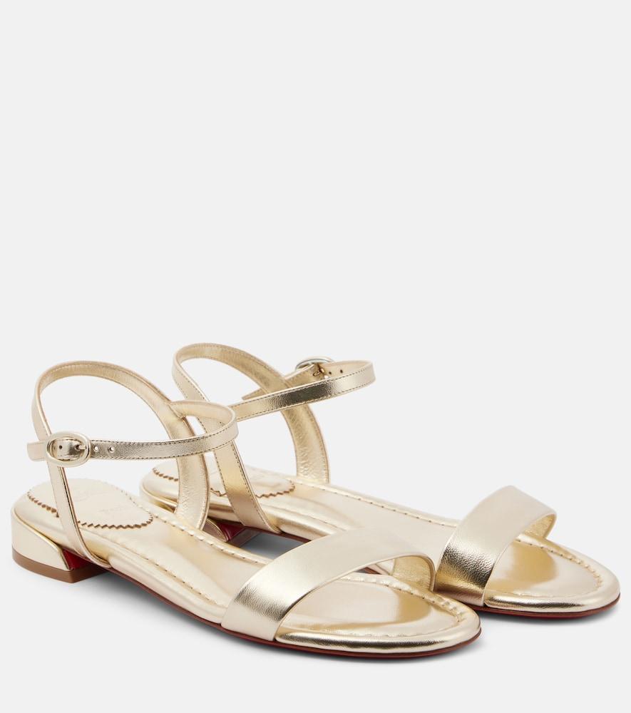 christian louboutin sweet jane metallic leather sandals
