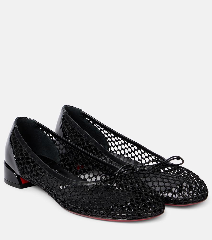 christian louboutin sweetie jane cotton and leather ballet flats