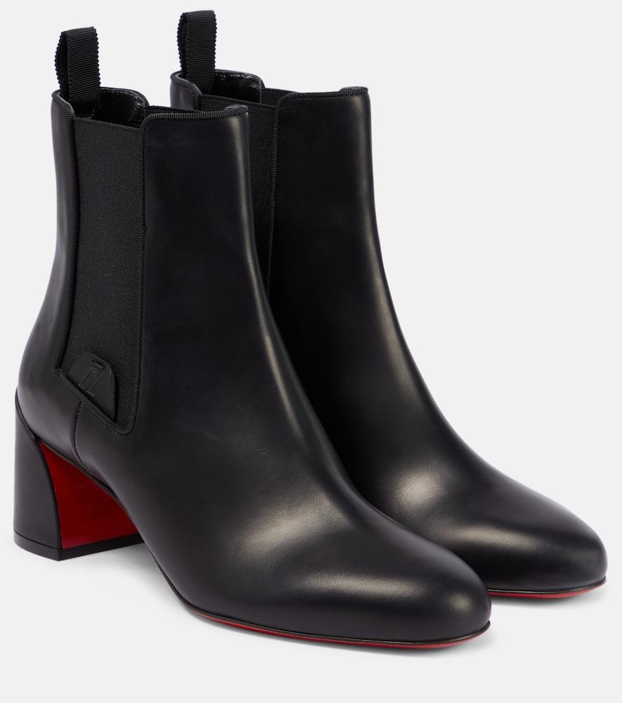 christian louboutin turelastic leather ankle boots