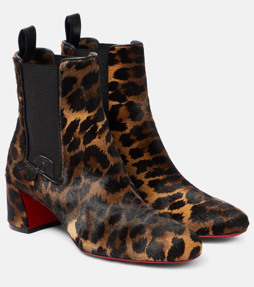 christian louboutin turelastic leather ankle boots