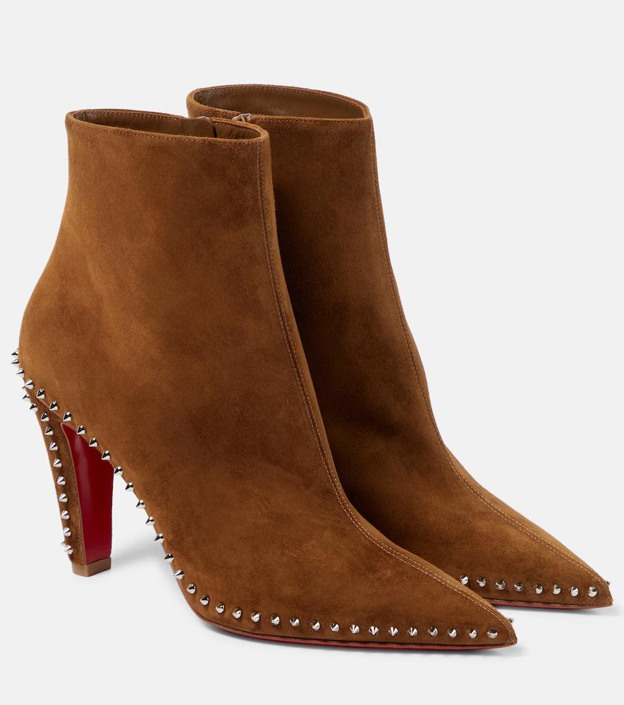 christian louboutin vidura studded suede ankle boots