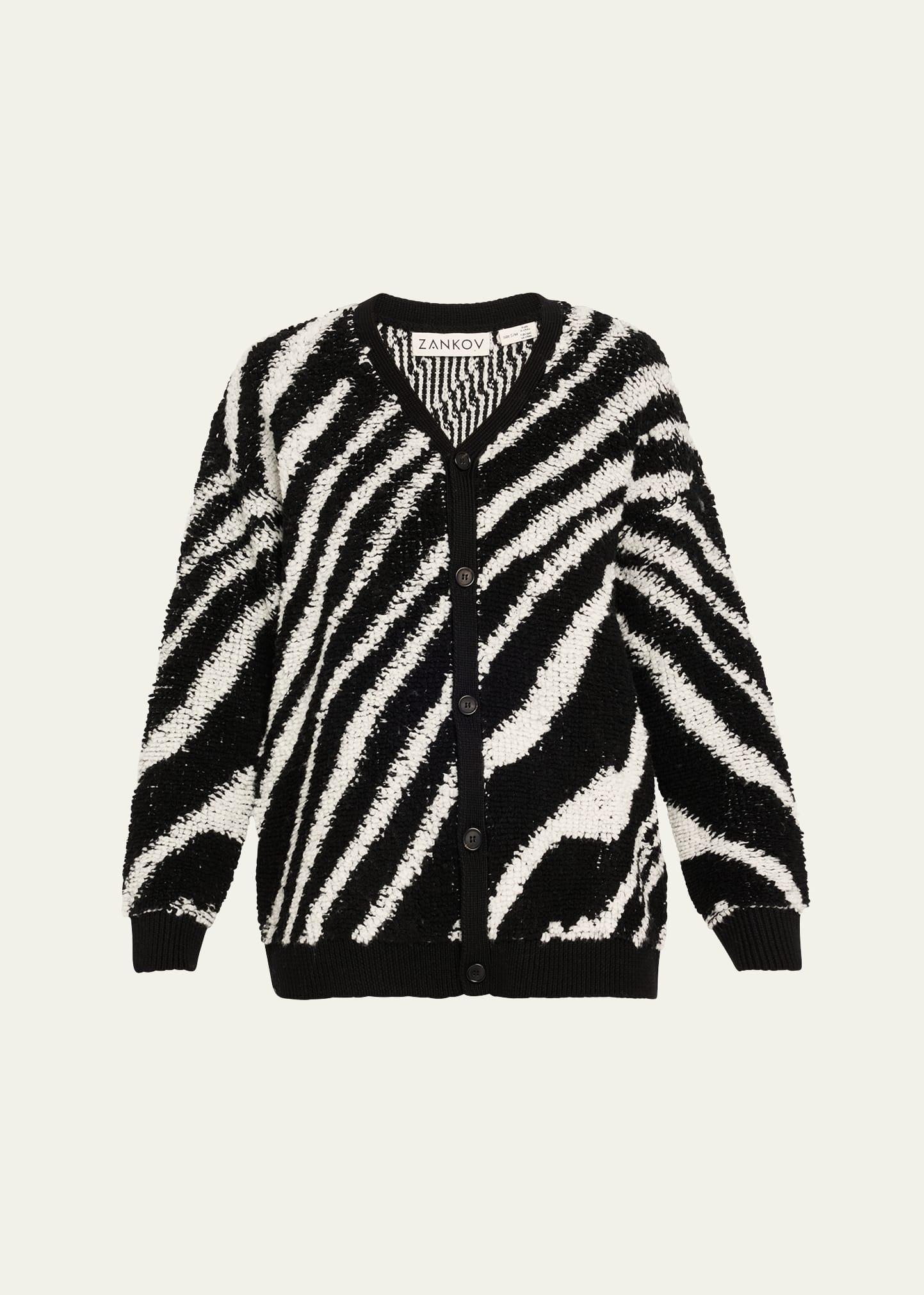 christian stripe mohair wool cardigan