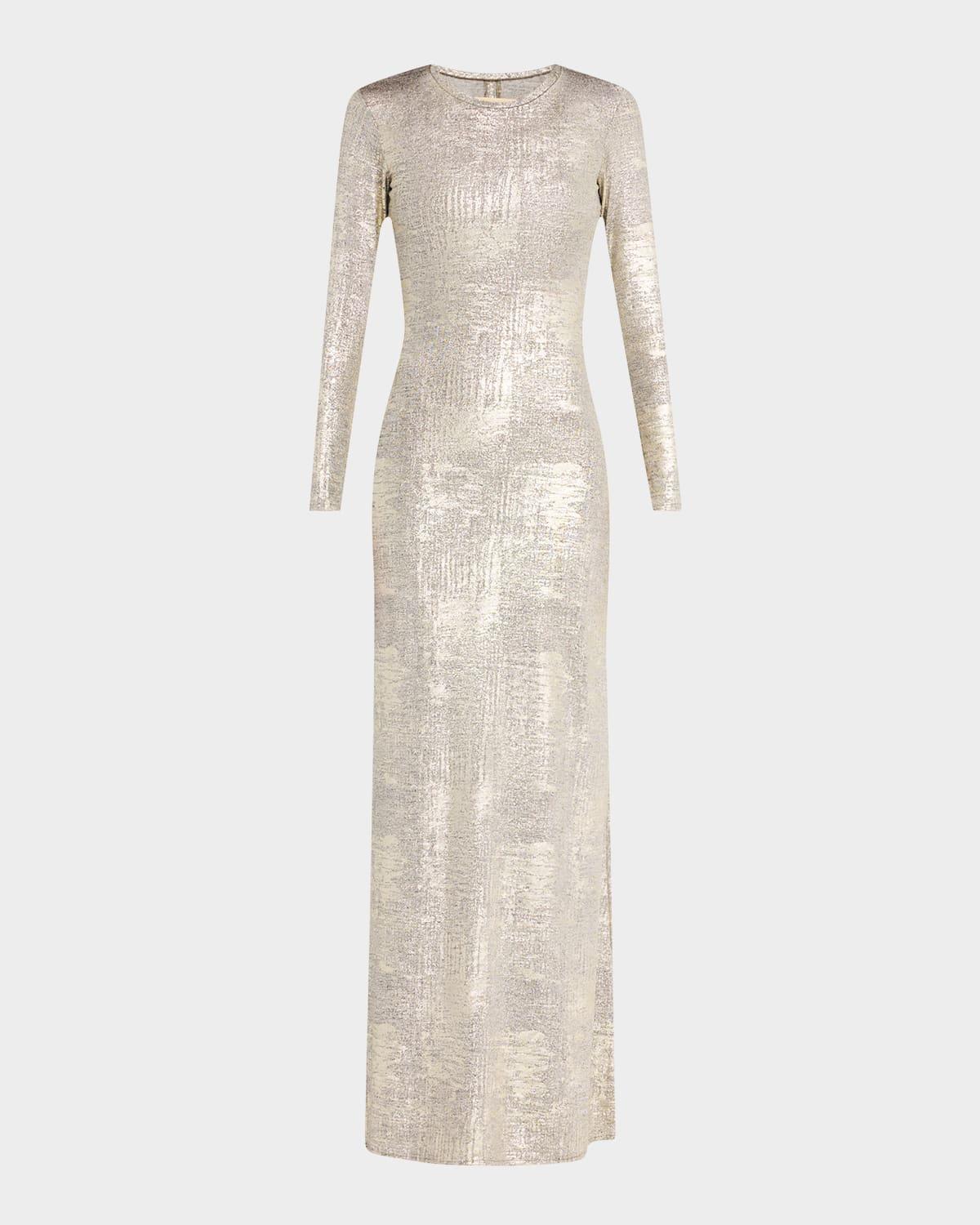 christie washed metallic maxi dress