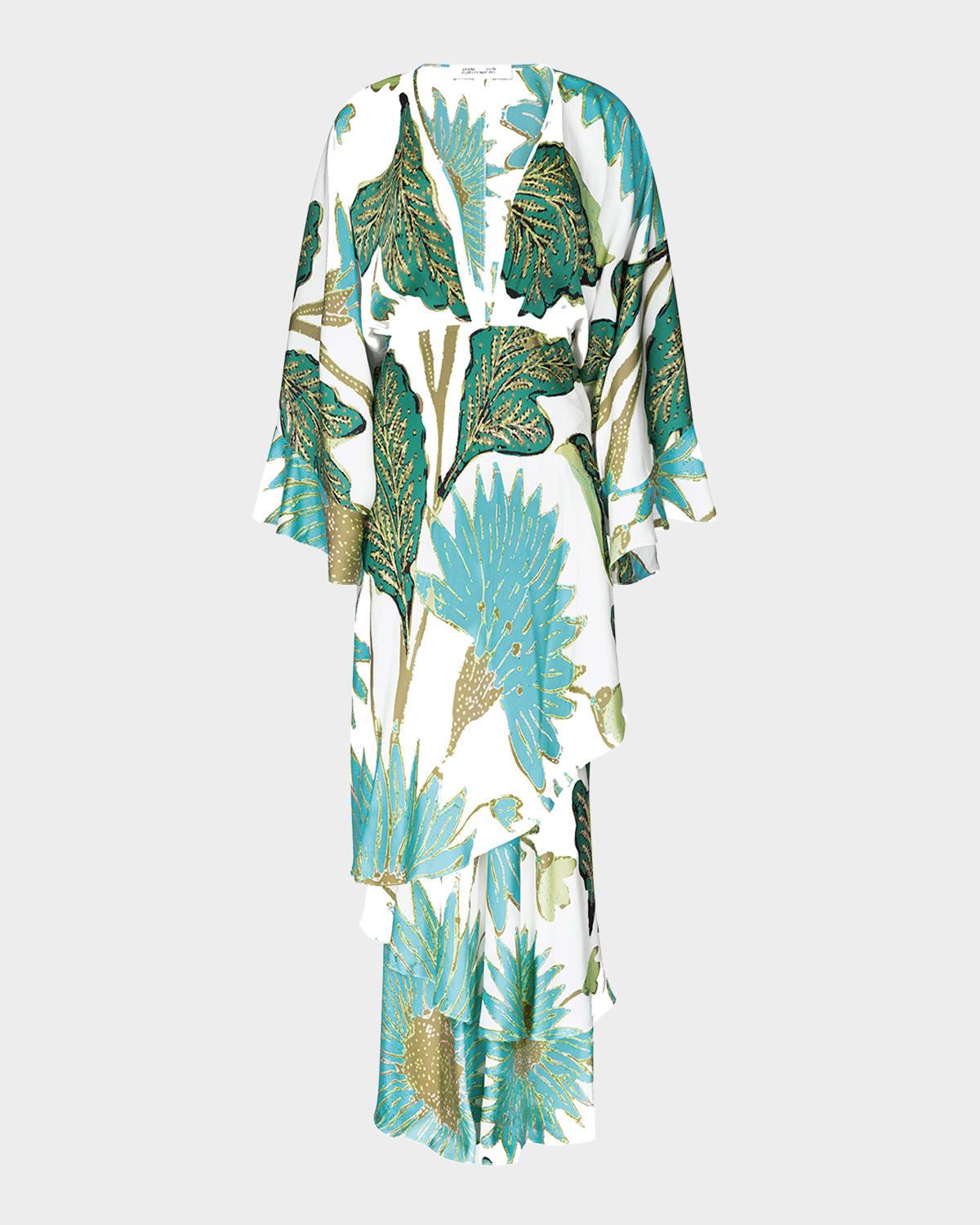 christine tiered deep v-neck maxi dress