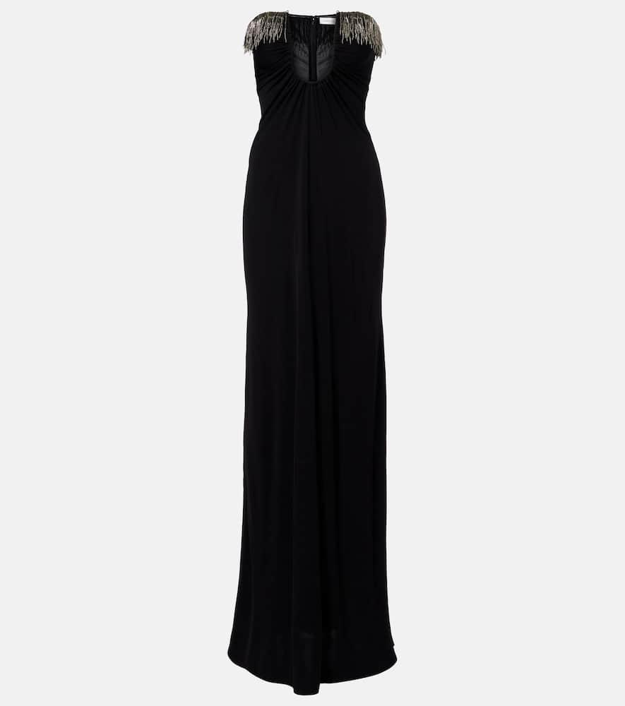 christopher esber arced palm beaded jersey maxi dress