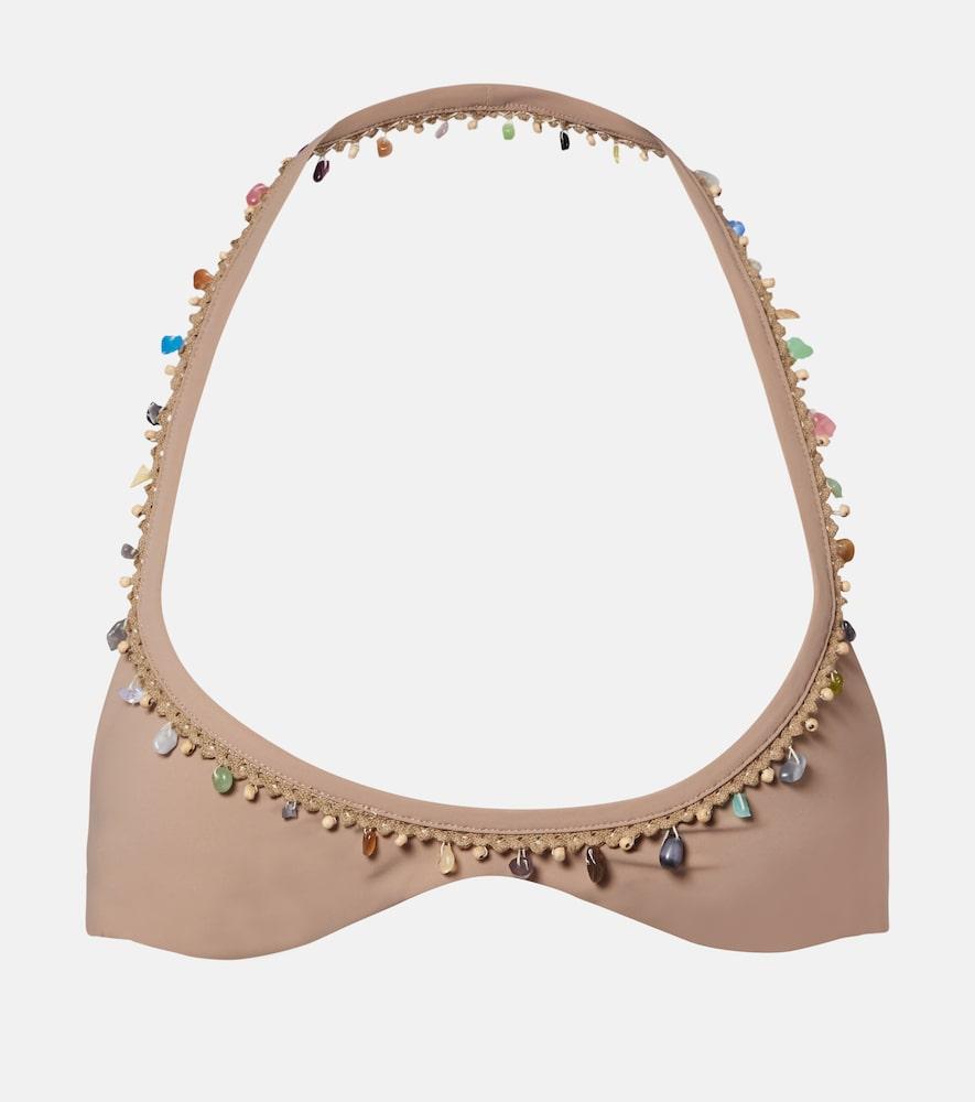 christopher esber beach quartz minuscule embellished bikini top