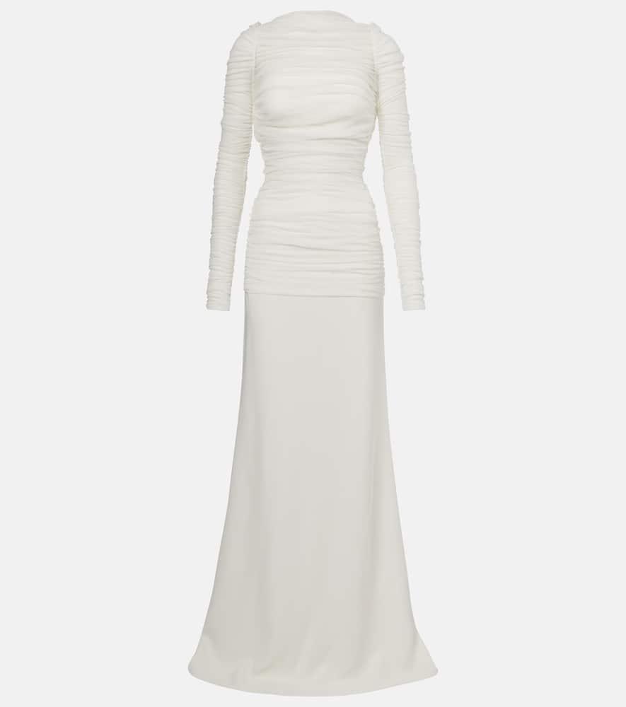 christopher esber bridal veiled silk tulle gown