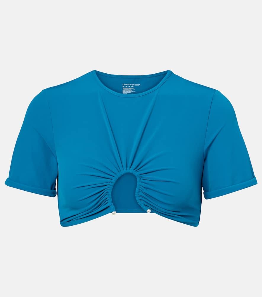 christopher esber crescent gathered crop top