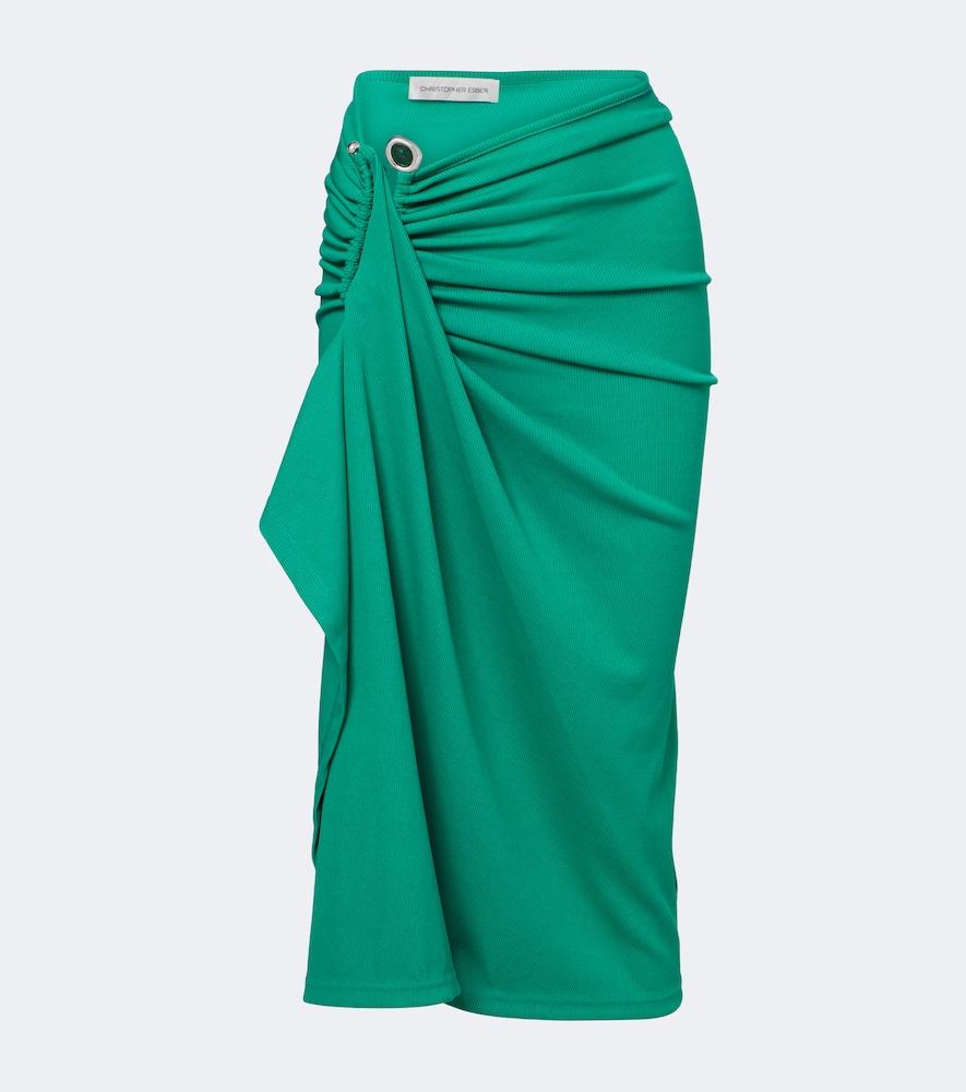 christopher esber crystal pendant jersey midi skirt