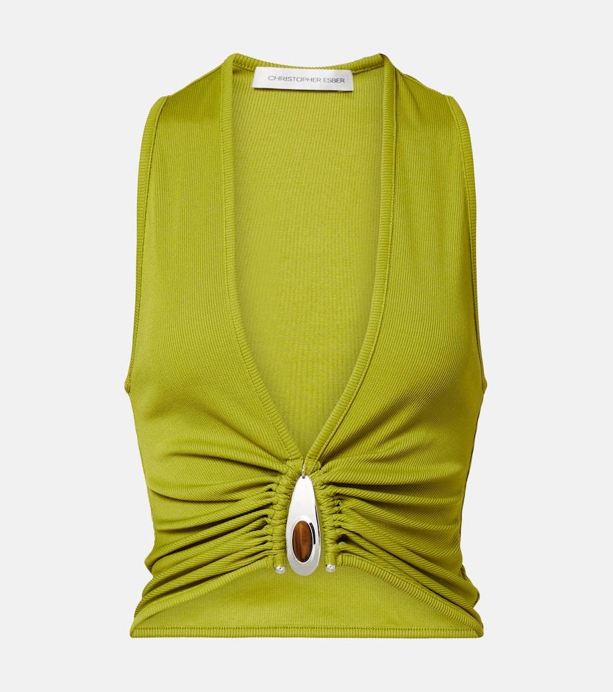 christopher esber crystal pendant tank top
