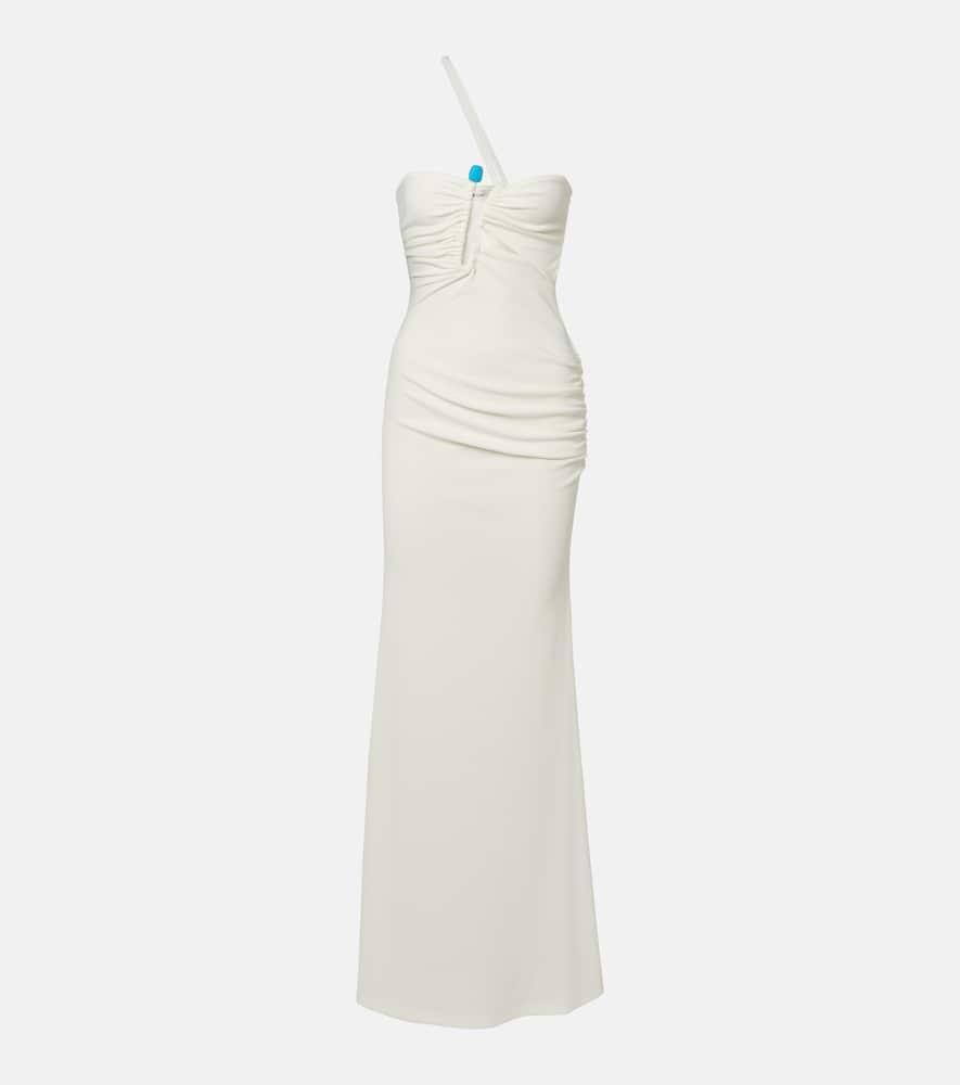 christopher esber crystal pin cutaway embellished maxi dress