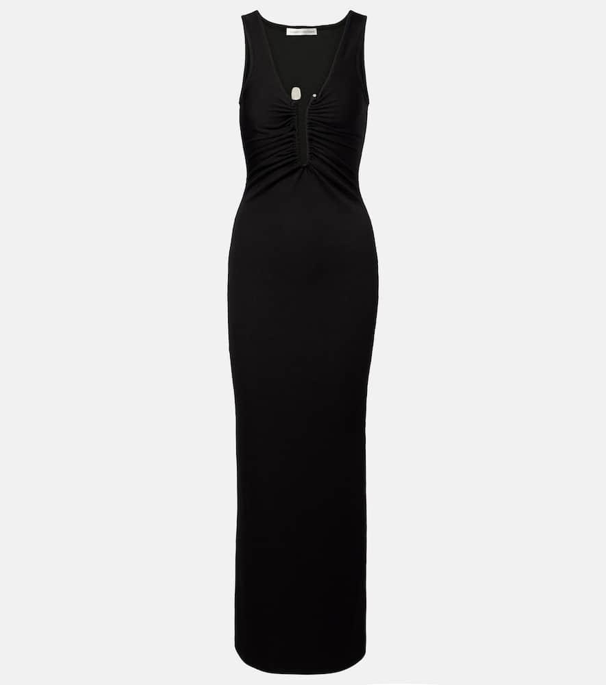 christopher esber crystal pin embellished jersey maxi dress