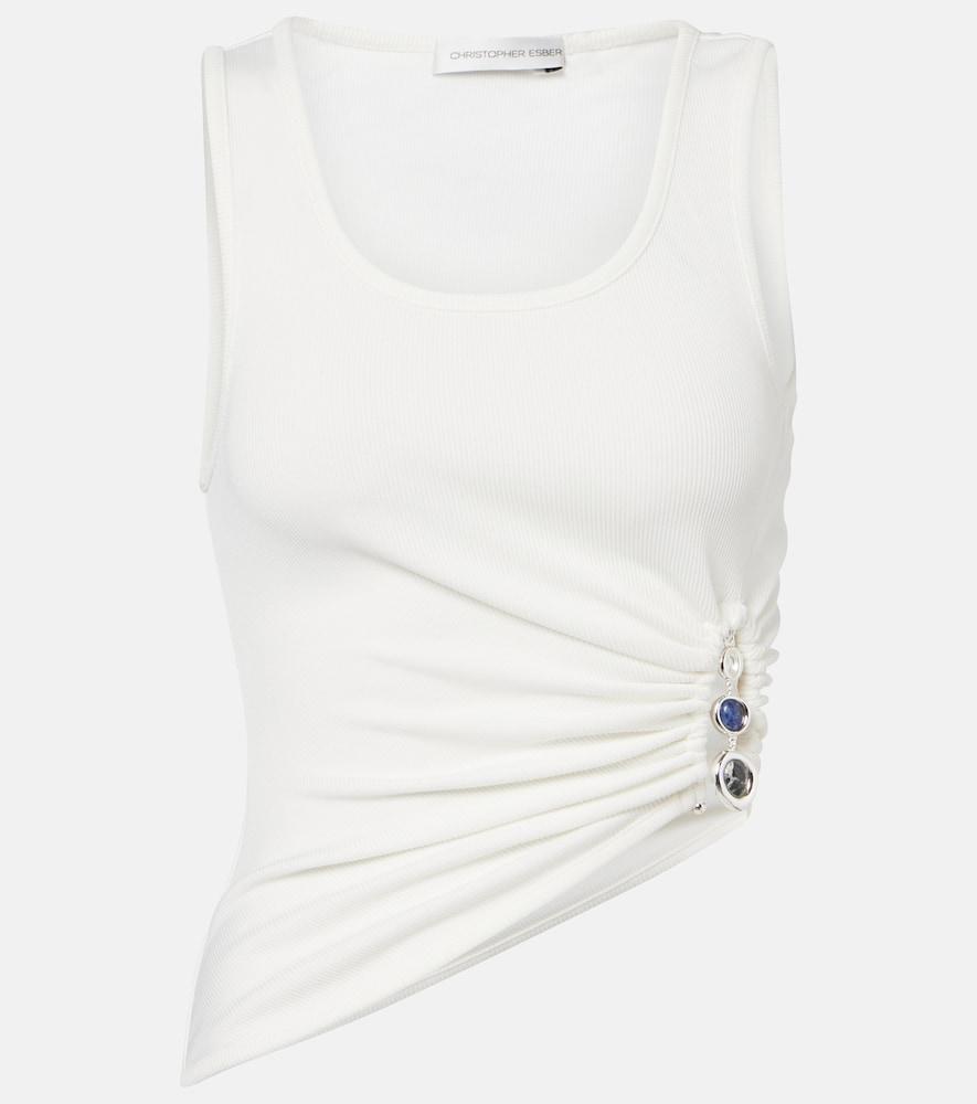 christopher esber droplet crystal embellished ruched tank top