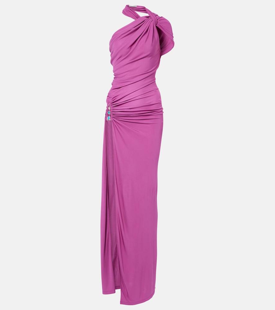christopher esber embellished halterneck jersey gown