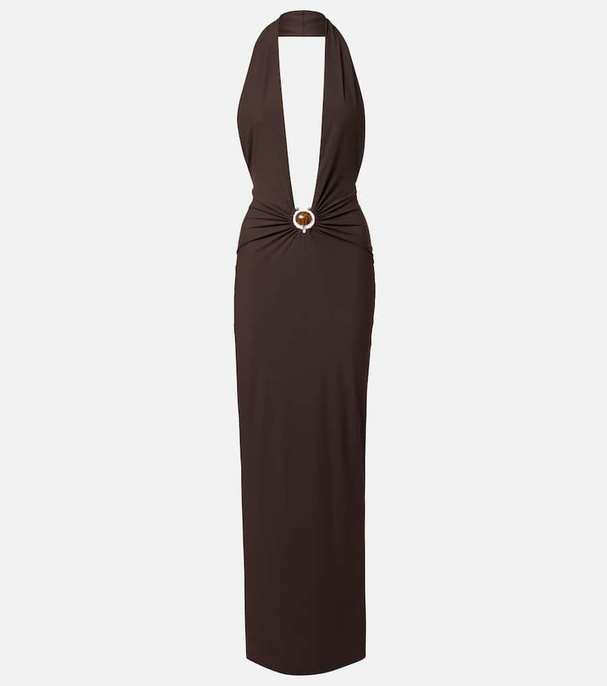 christopher esber embellished halterneck maxi dress
