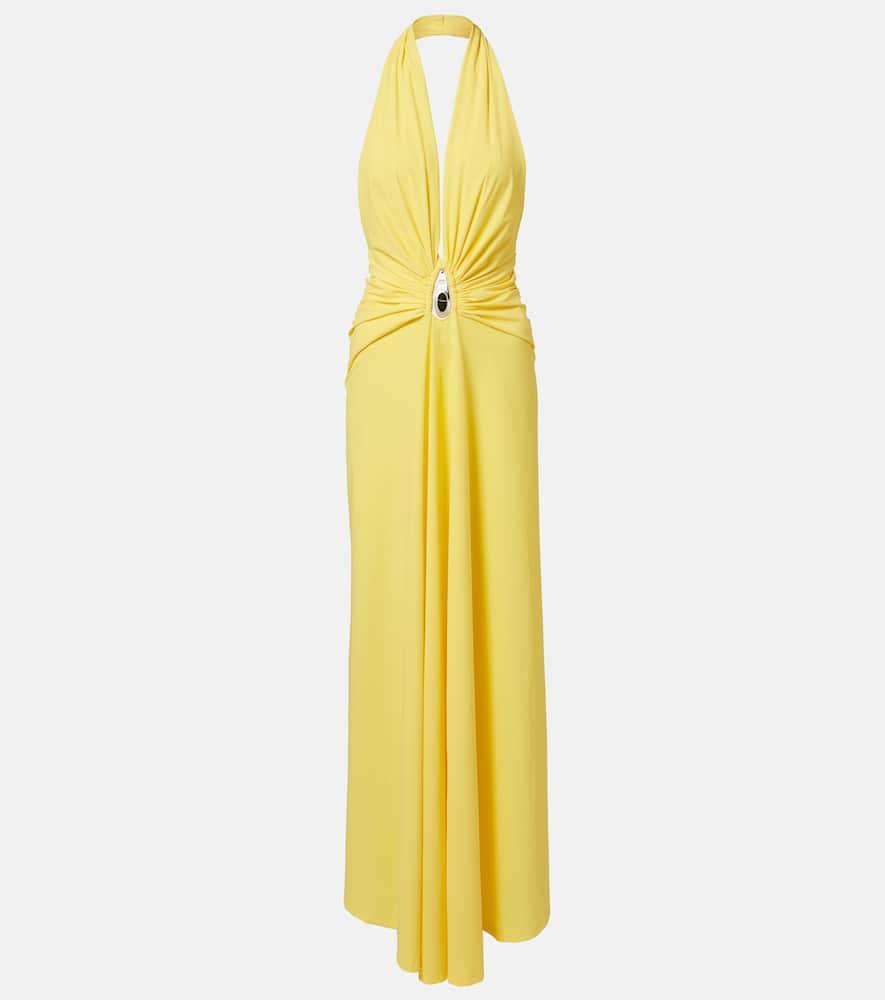 christopher esber embellished ruched jersey maxi dress