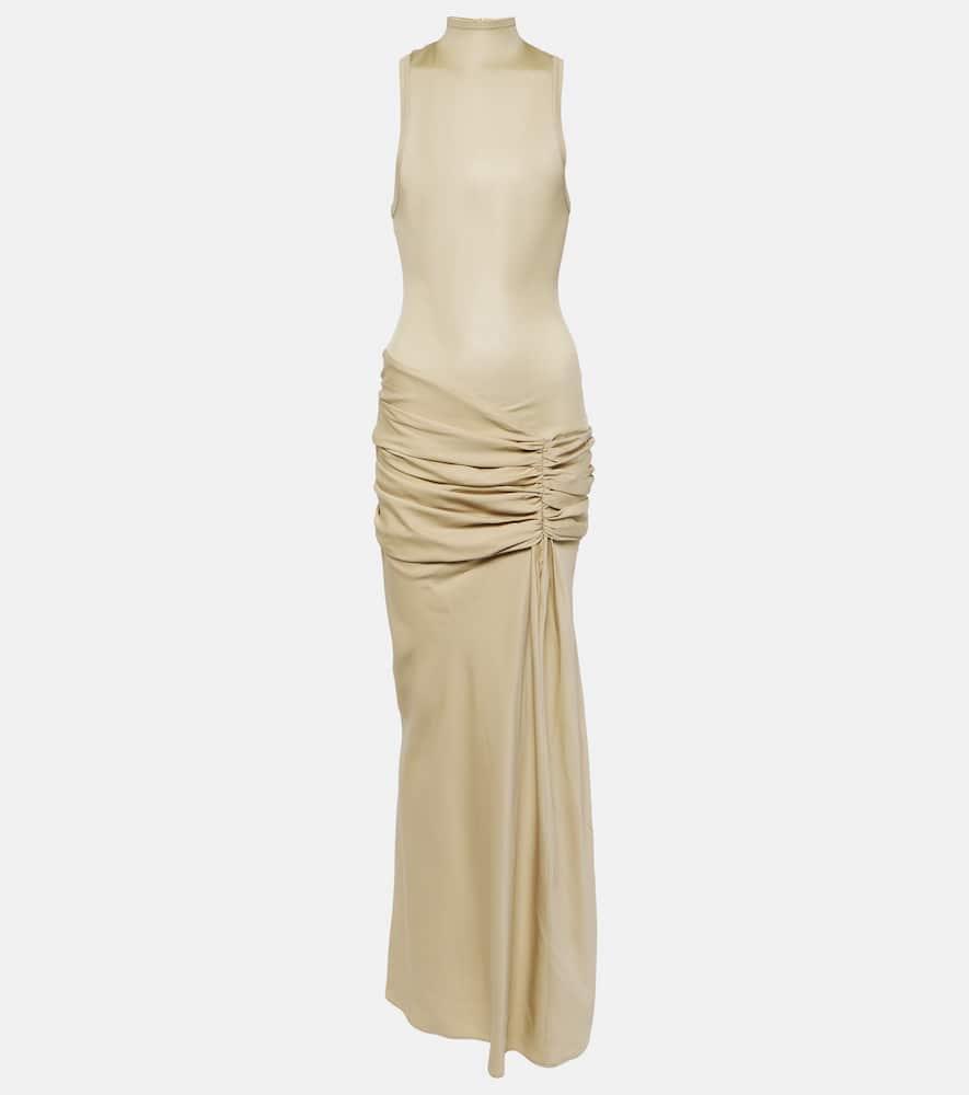 christopher esber fusion ruched faille maxi dress
