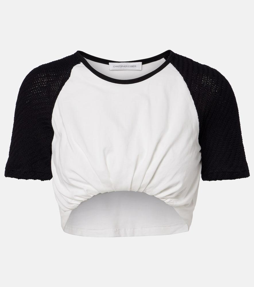 christopher esber gathered cotton jersey crop top