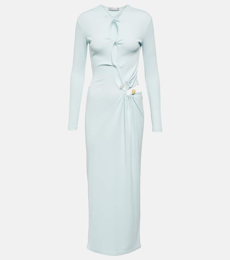 christopher esber gathered cutout jersey midi dress