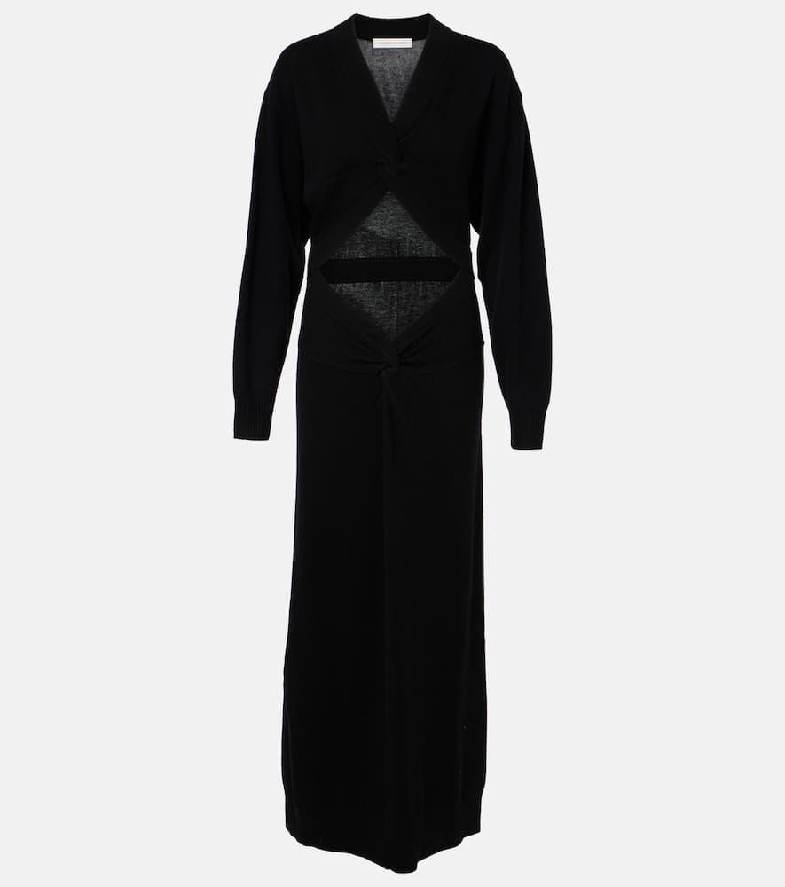 christopher esber gathered cutout wool and cashmere maxi dress