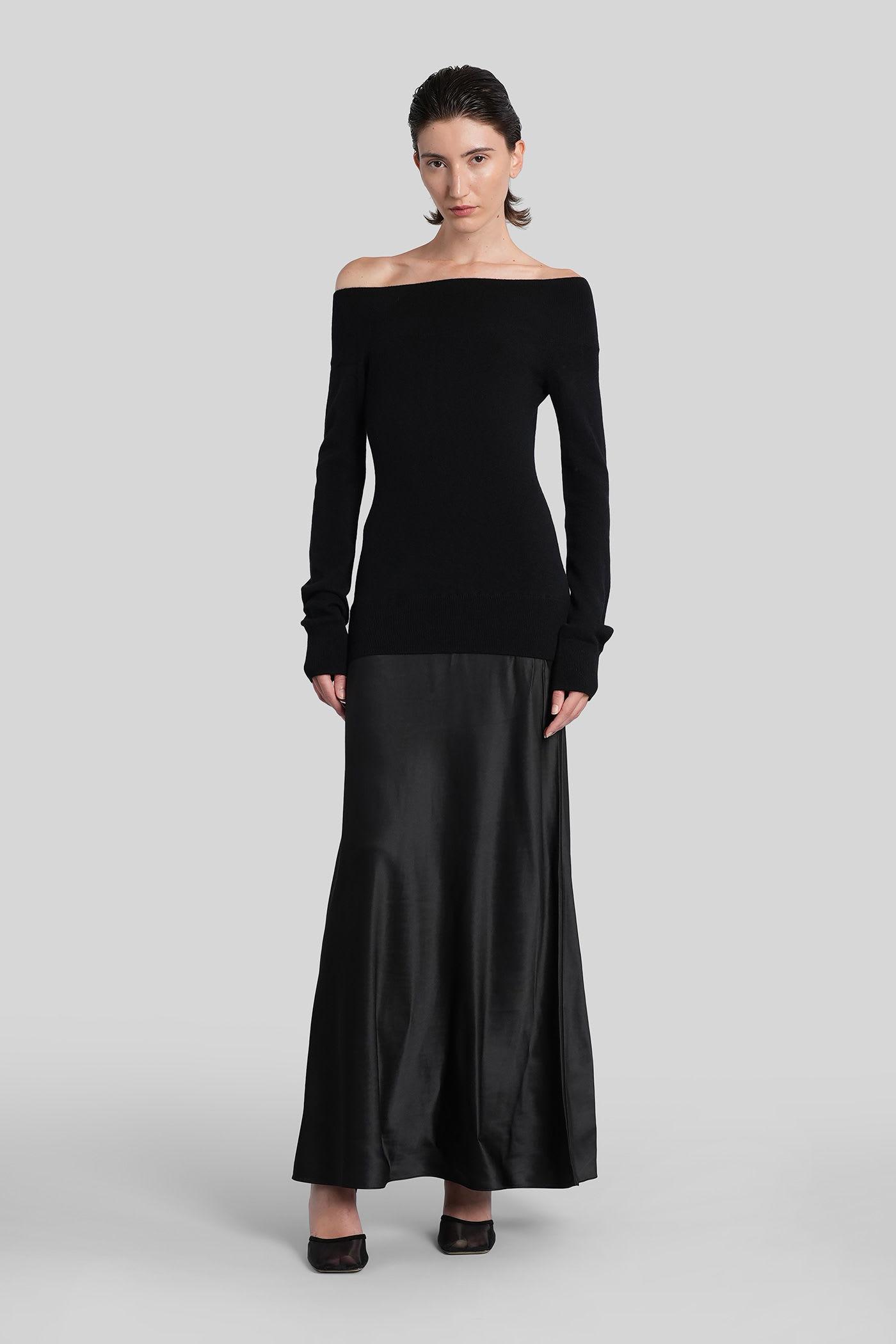 christopher esber long dress in black cashmere