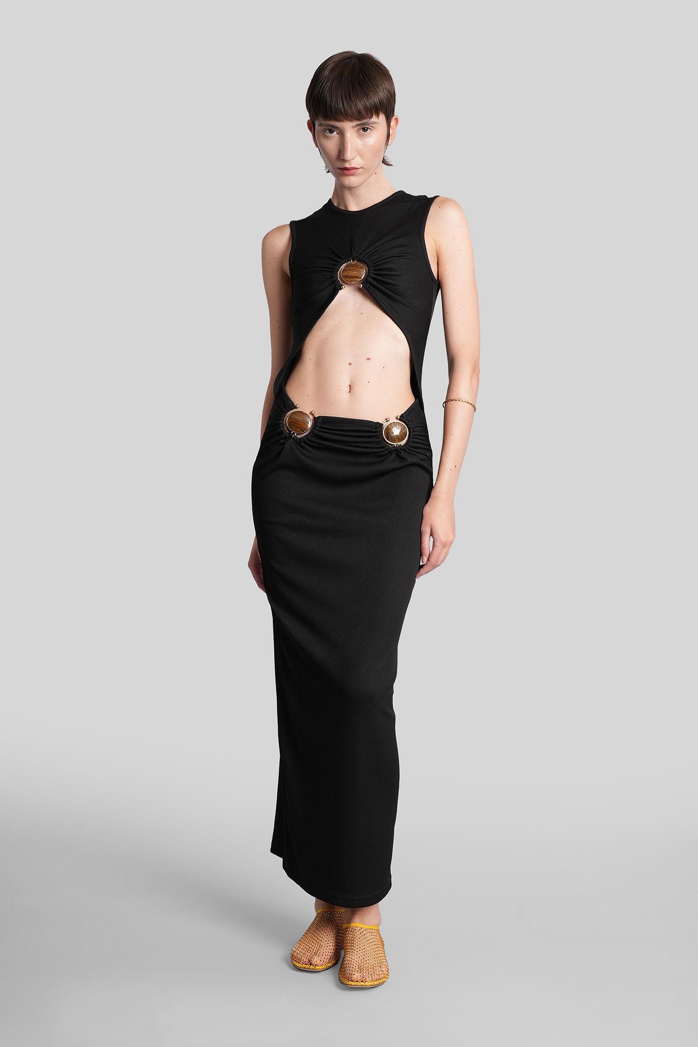 christopher esber long dress in black polyester