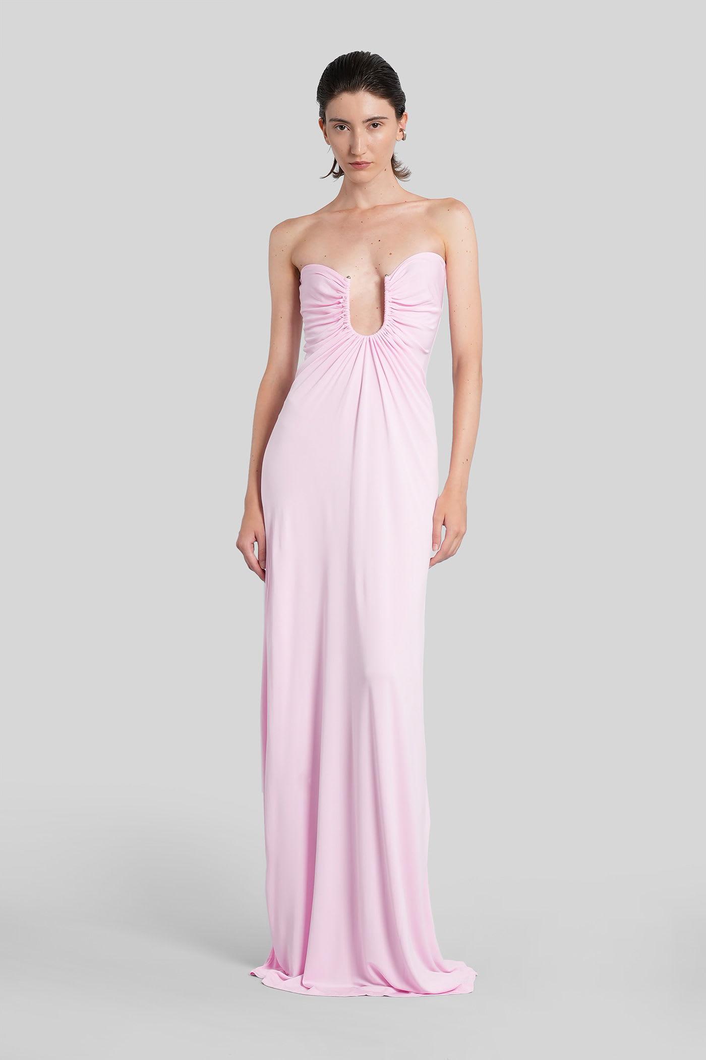 christopher esber long dress in rose-pink viscose