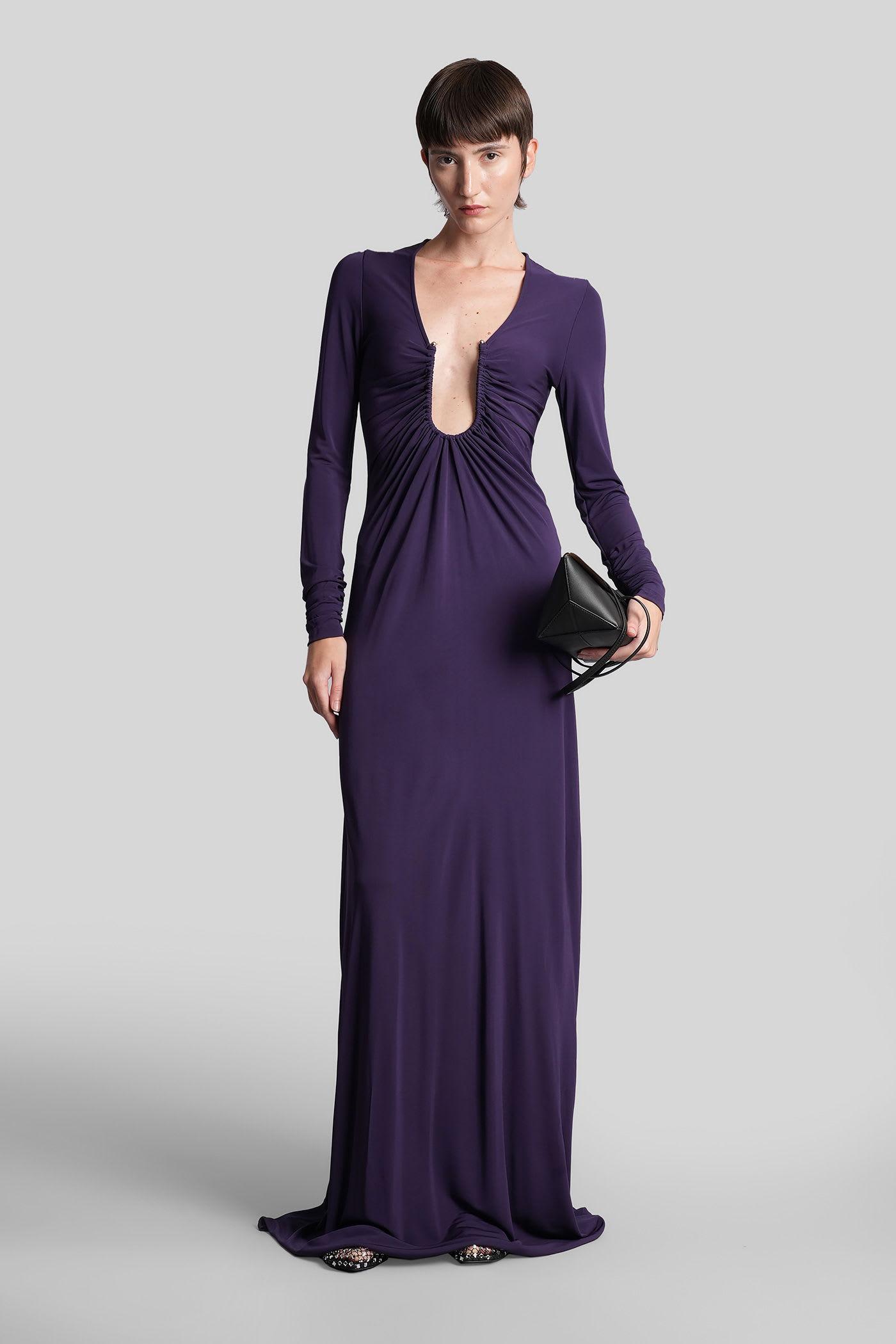 christopher esber long dress in viola viscose