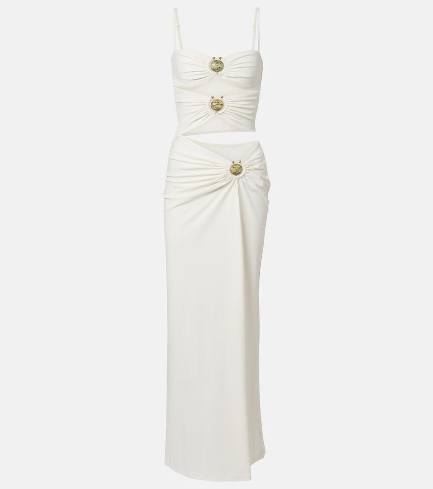 christopher esber mineral stone cutout jersey maxi dress