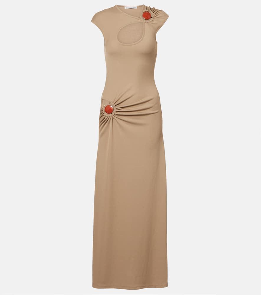 christopher esber mineral stone embellished jersey maxi dress