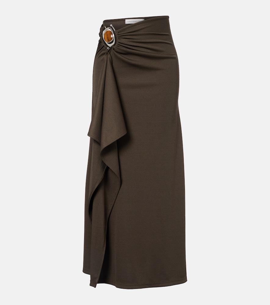 christopher esber occhio embellished jersey maxi skirt