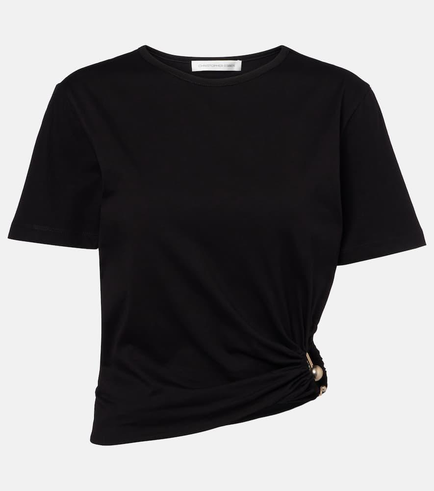 christopher esber orbit cotton jersey crop top