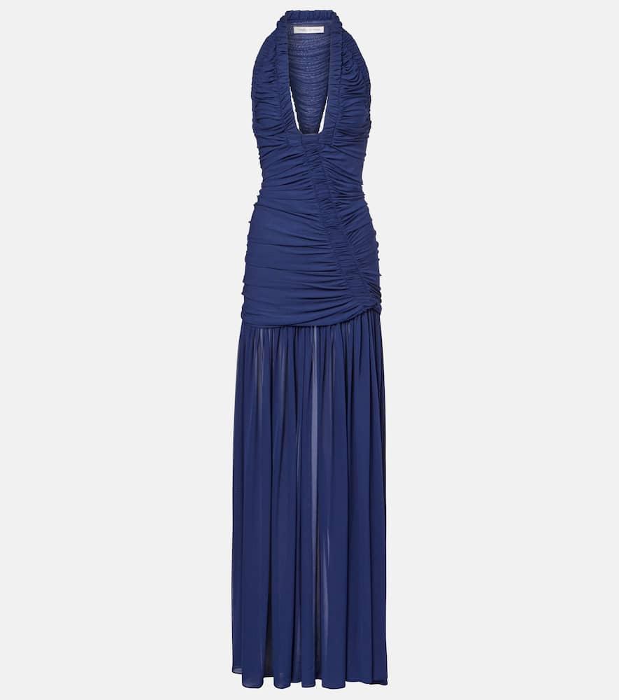 christopher esber orion ruched halterneck gown