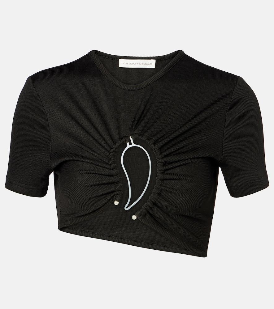 christopher esber paisley cropped gathered t