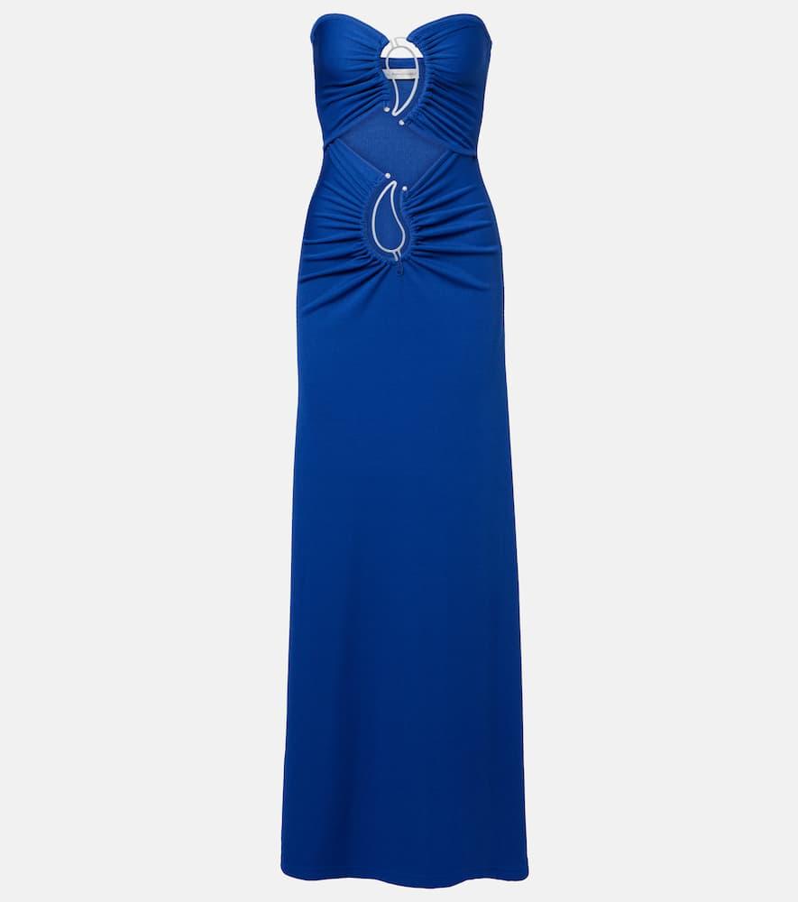 christopher esber paisley disconnect gathered maxi dress