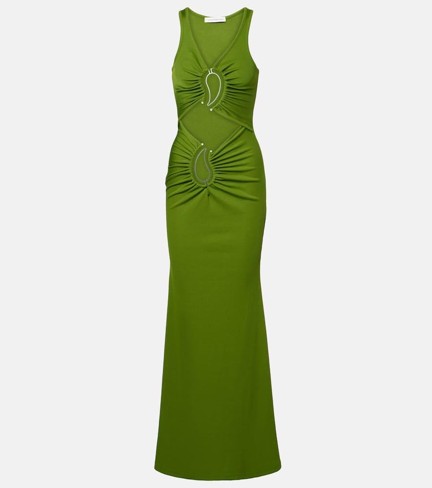 christopher esber paisley gathered maxi dress