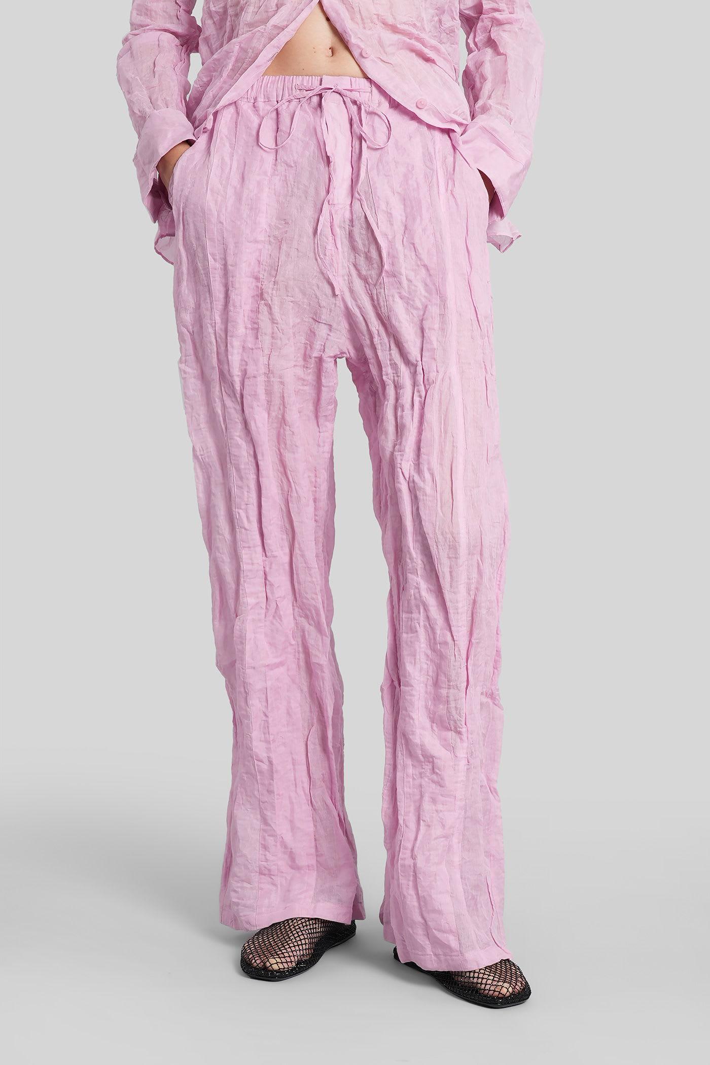 christopher esber pants in rose-pink cotton