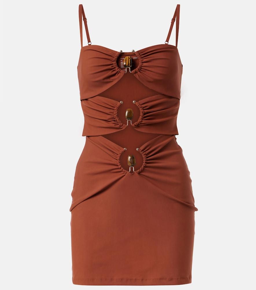 christopher esber pierced orbit cutout jersey minidress
