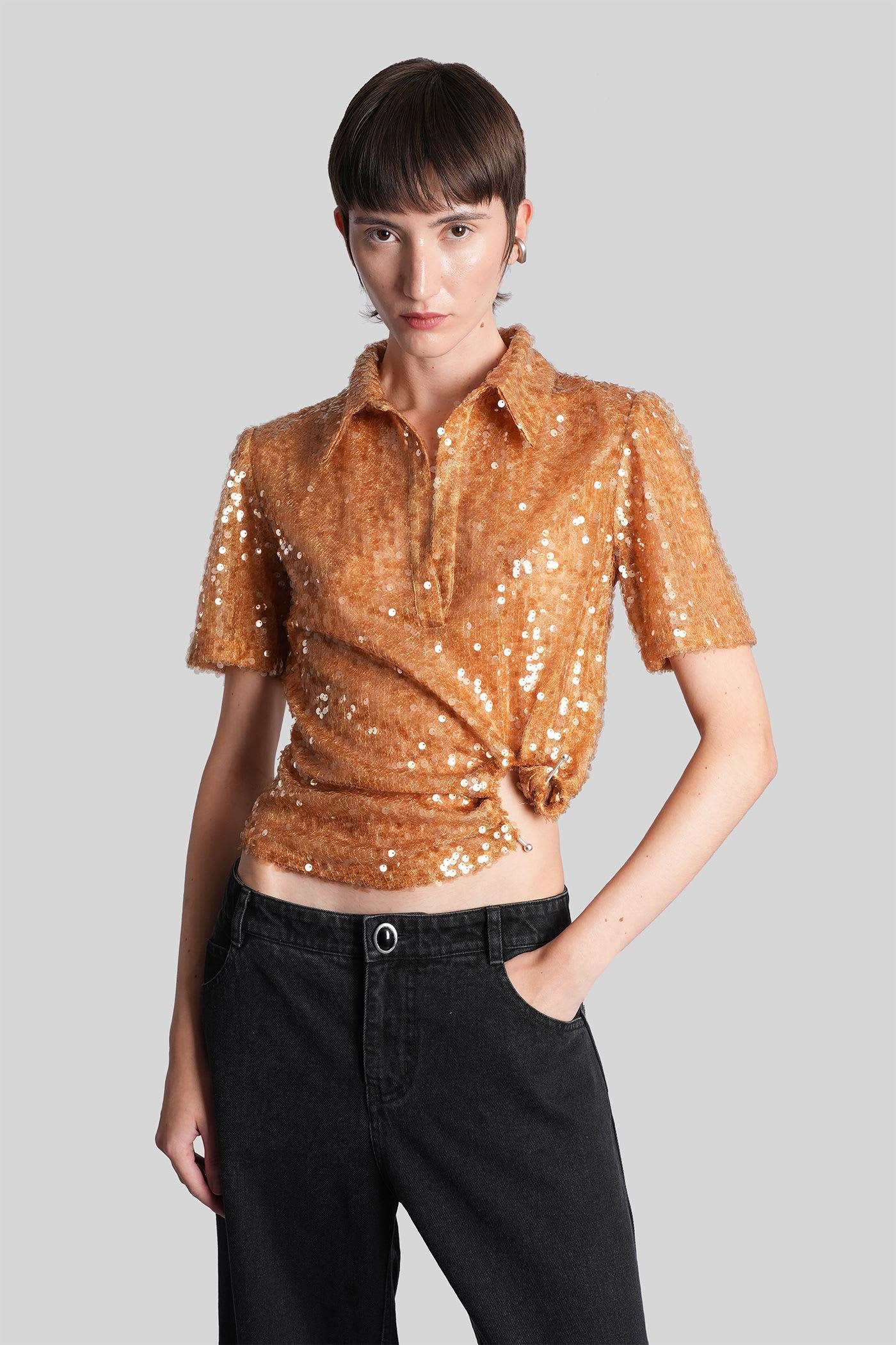 christopher esber polo in gold polyester