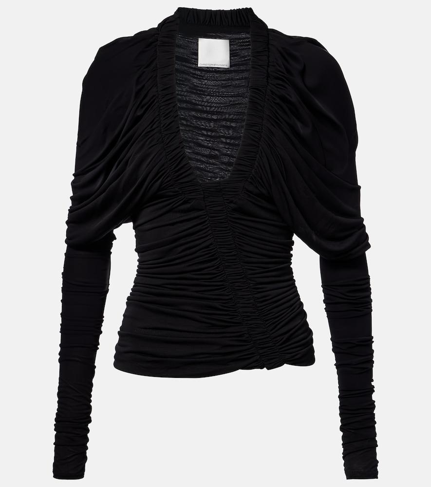 christopher esber ruched jersey top