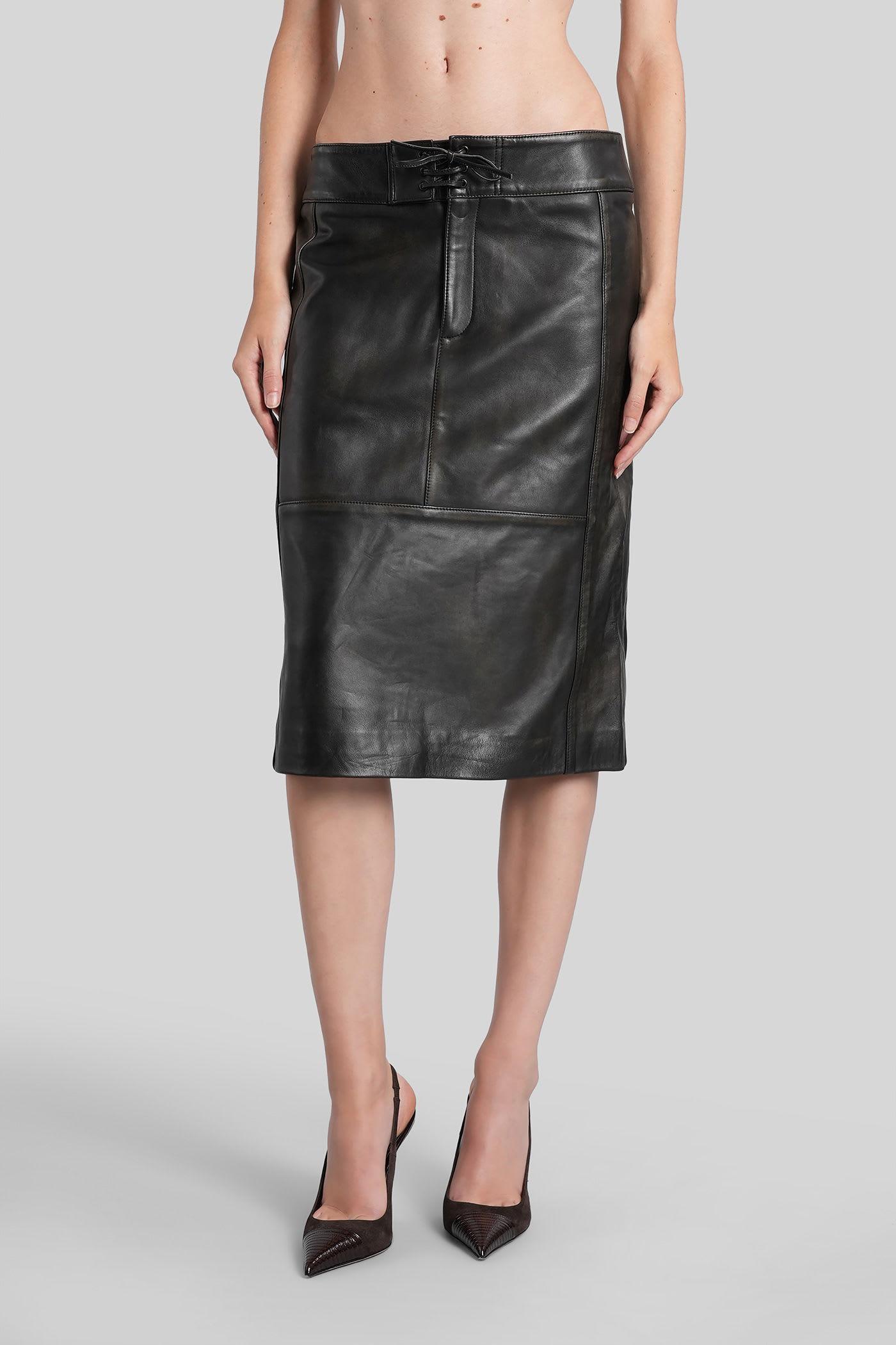 christopher esber skirt in black leather