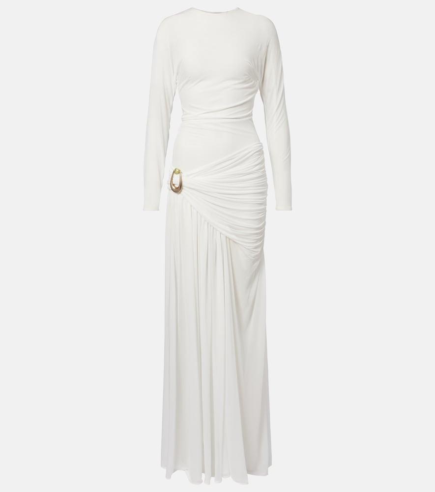christopher esber stone pin draped jersey gown