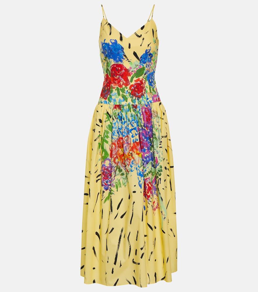 christopher kane floral cotton midi dress