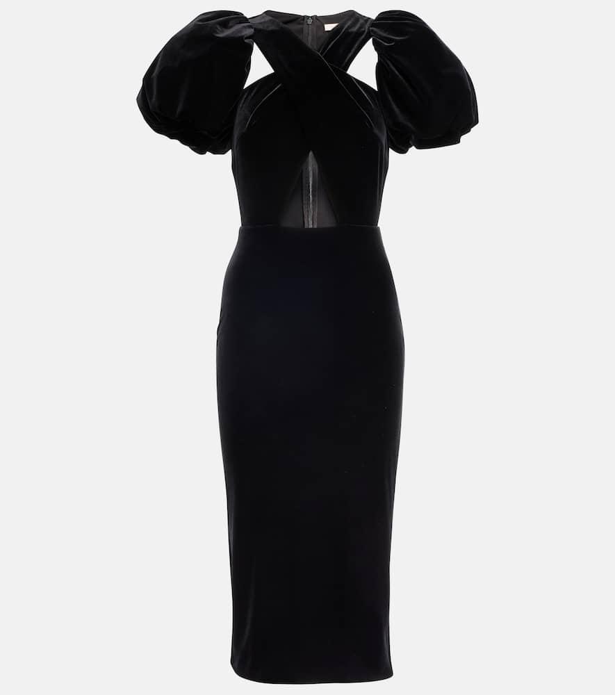 christopher kane wrap velvet midi dress