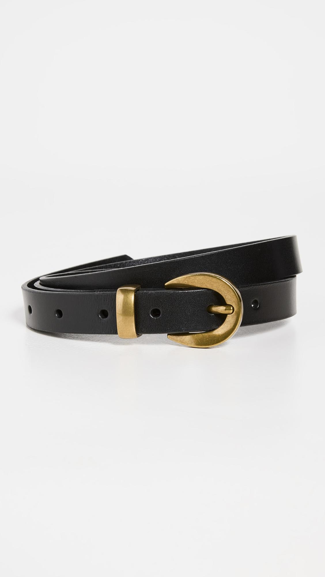 chunky buckle skinny leather belt