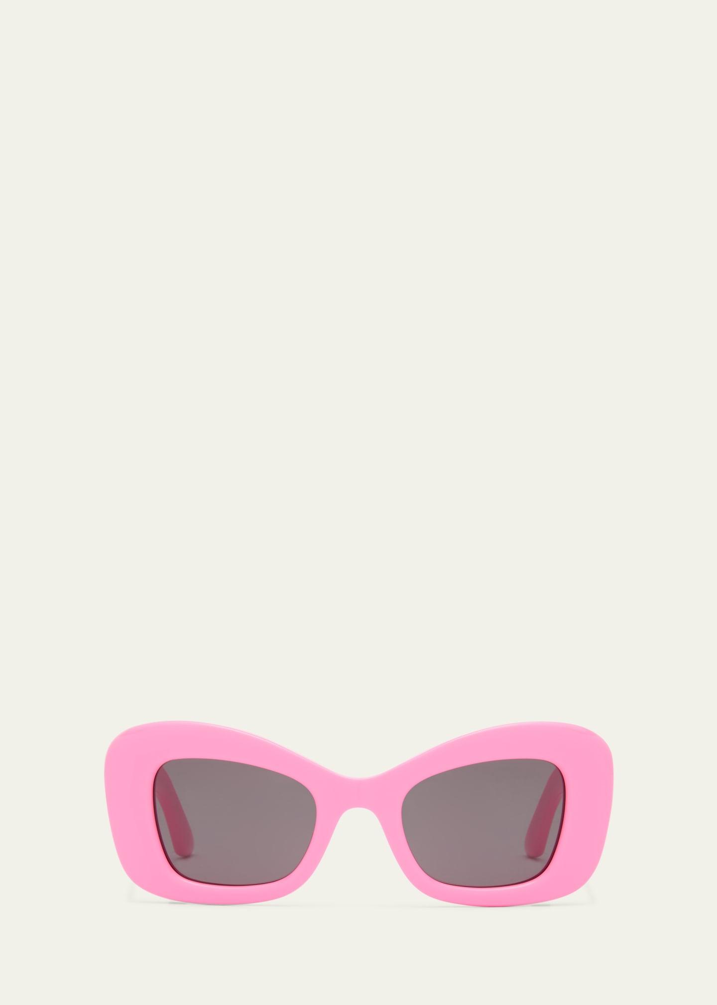 chunky logo acetate cat-eye sunglasses